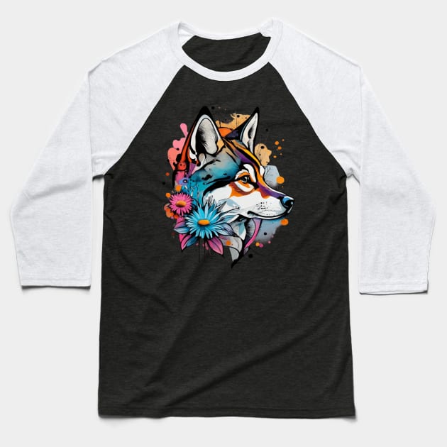 Charming Watercolor Dog Design for Dog Lovers Baseball T-Shirt by Mas Design